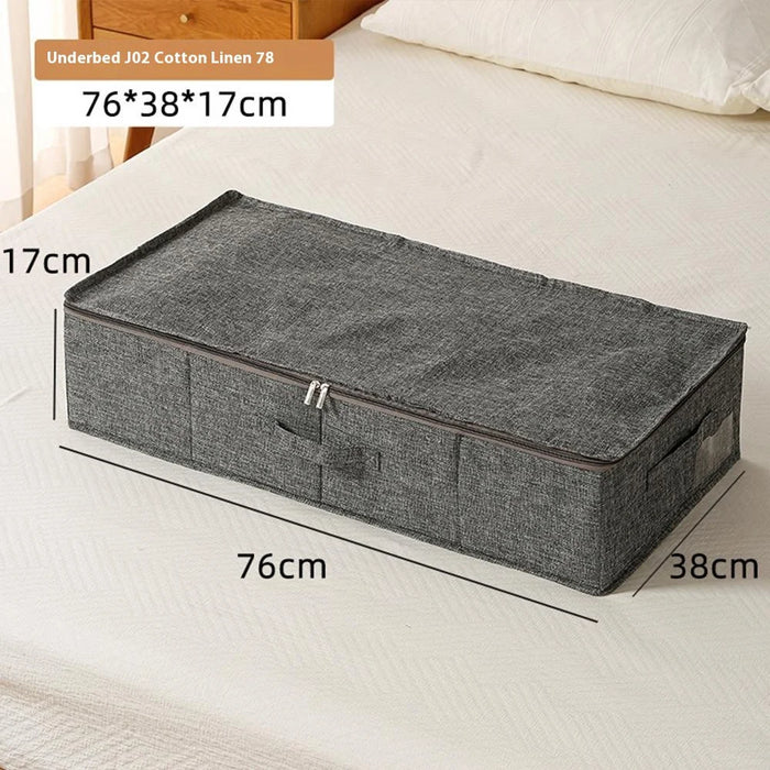 Underbed Storage Box 76 x 38 x 17cm Large Capacity Compartment Organizer Waterproof for Shoes / Clothes Sorting - Grey - 5