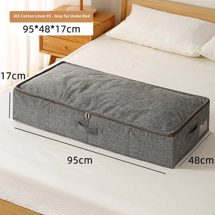 Underbed Storage Box 95 x 48 x 17cm Large Capacity Compartment Organizer Waterproof for Shoes / Clothes Sorting - Grey - 5