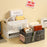 Foldable Desktop Organizer Box Multi-Compartment Storage Container for Cosmetics Jewelry Miscellaneous Items - Beige - 3