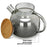 600ML Electroplated Transparent Teapot Heat Resistant High Borosilicate Glass Water Kettle Juice Jug (No FDA, BPA Free) - Transparent Black - 6