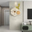 JT23206 Modern Floral Wall Clock Wood Metal Silent Clock for Living Room Bedroom Decor - 4