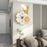 JT23206 Modern Floral Wall Clock Wood Metal Silent Clock for Living Room Bedroom Decor - 5