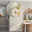 JT23206 Modern Floral Wall Clock Wood Metal Silent Clock for Living Room Bedroom Decor - 6
