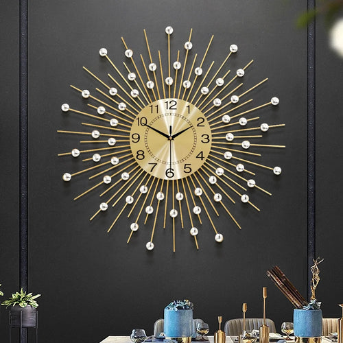 WM195 European Style Creative Wall Clock Modern Decorative Iron Art Quartz Clock for Living Room - 1