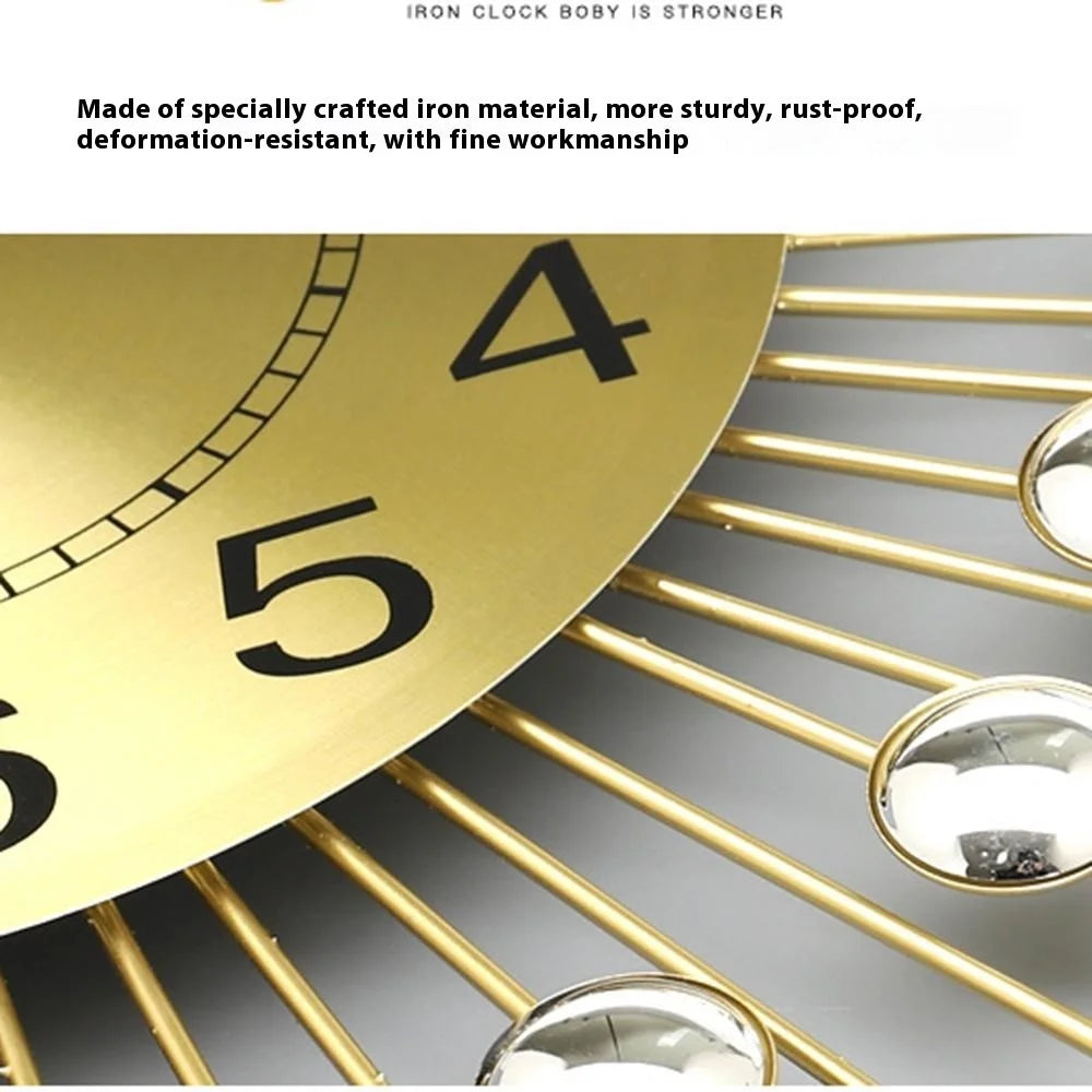 WM195 European Style Creative Wall Clock Modern Decorative Iron Art Quartz Clock for Living Room - 4