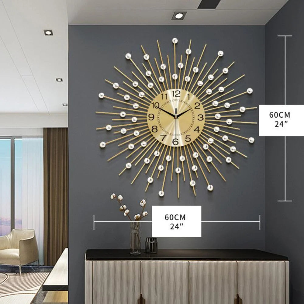 WM195 European Style Creative Wall Clock Modern Decorative Iron Art Quartz Clock for Living Room - 6