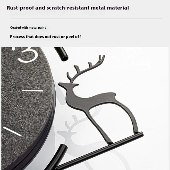 Modern Wall Clock Decorative Wooden Metal Quartz Clock Living Room Creative Silent Timepiece, Size M - 4
