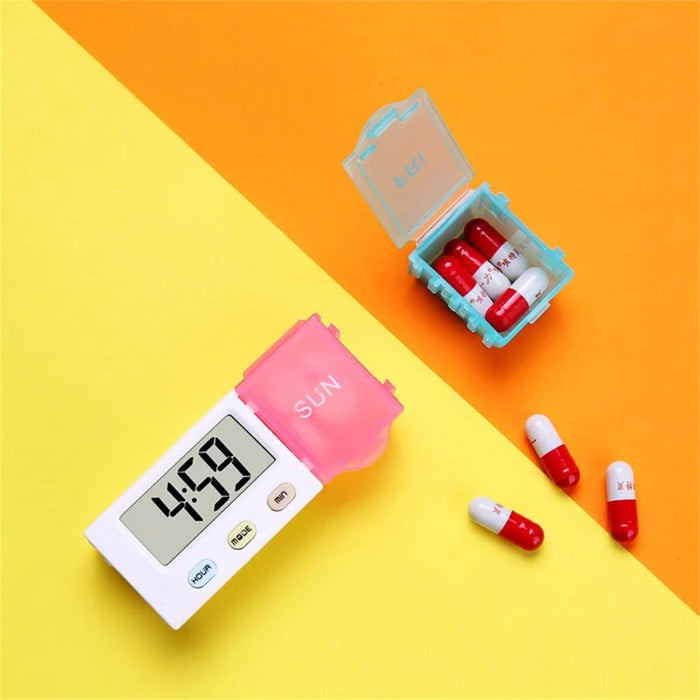 7 Compartment Portable Travel Pill Organizer Weekly Medicine Box Storage Container Multicolor Design - 6