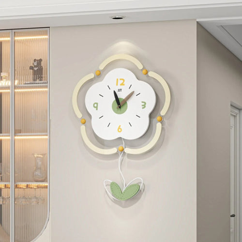JT24207 Creative Wooden Wall Clock Flower Shape Decorative Silent Clock for Home  /  Living Room  /  Bedroom - 1