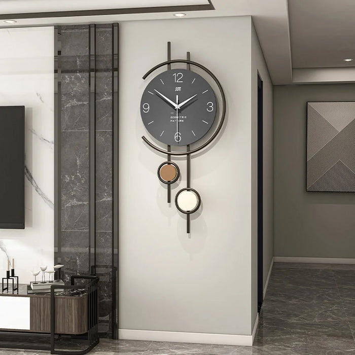 26 x 60cm Luxury Wall Clock Metal Hanging Silent Clock for Living Room / Dining Room Decor - 2