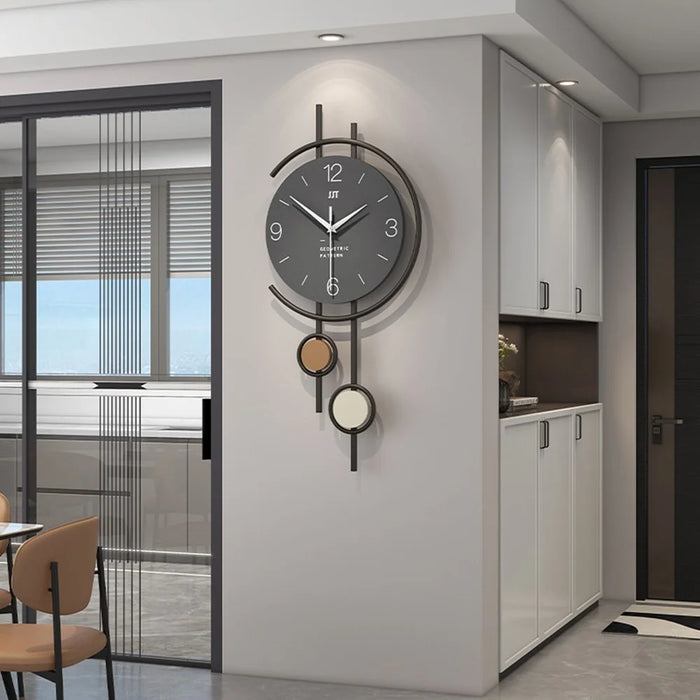 31 x 68cm Luxury Wall Clock Metal Hanging Silent Clock for Living Room / Dining Room Decor - 3