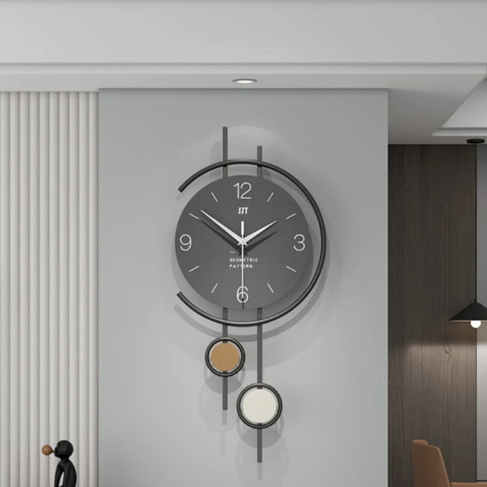 35 x 80cm Luxury Wall Clock Metal Hanging Silent Clock for Living Room / Dining Room Decor - 2