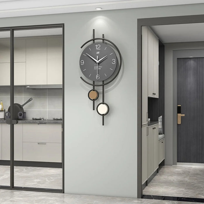 35 x 80cm Luxury Wall Clock Metal Hanging Silent Clock for Living Room / Dining Room Decor - 5
