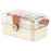 3-Layer Folding Medicine Storage Box Portable First Aid Medical Case with Safety Lock for Home - White - 1