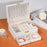 Dual Layer Jewelry Organizer Box with Drawer Large Capacity Lockable PU Leather Storage Case for Necklaces Bracelets Earrings - White - 1
