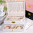 Dual Layer Jewelry Organizer Box with Drawer Large Capacity Lockable PU Leather Storage Case for Necklaces Bracelets Earrings - White - 2