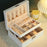 Double Layer Jewelry Box PU Leather Organizer with Lock for Earrings Rings Necklaces Bracelets Storage Case - Black - 2