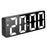 LED Digital Alarm Clock for Students Mirror Surface Desktop Clock with Voice Control Function - Black Shell+Black Surface+White Light - 1