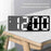 LED Digital Alarm Clock for Students Mirror Surface Desktop Clock with Voice Control Function - Black Shell+Black Surface+White Light - 3