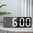 LED Digital Alarm Clock for Students Mirror Surface Desktop Clock with Voice Control Function - Black Shell+Black Surface+White Light - 7