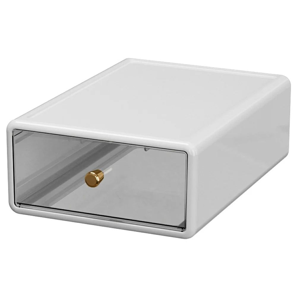 Size M Stackable Desktop Organizer Drawer Storage Box for Makeup Jewelry Office Supplies - 1