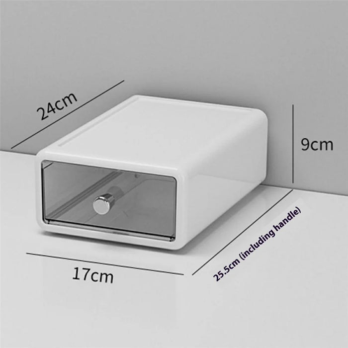 Size M Stackable Desktop Organizer Drawer Storage Box for Makeup Jewelry Office Supplies - 7