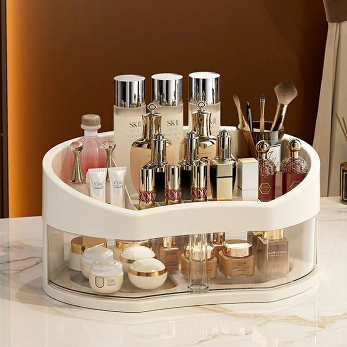 Rotating Makeup Organizer Transparent Drawer Cosmetic Storage Box Large Capacity Cosmetic Organizer - 2