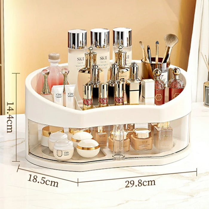Rotating Makeup Organizer Transparent Drawer Cosmetic Storage Box Large Capacity Cosmetic Organizer - 3