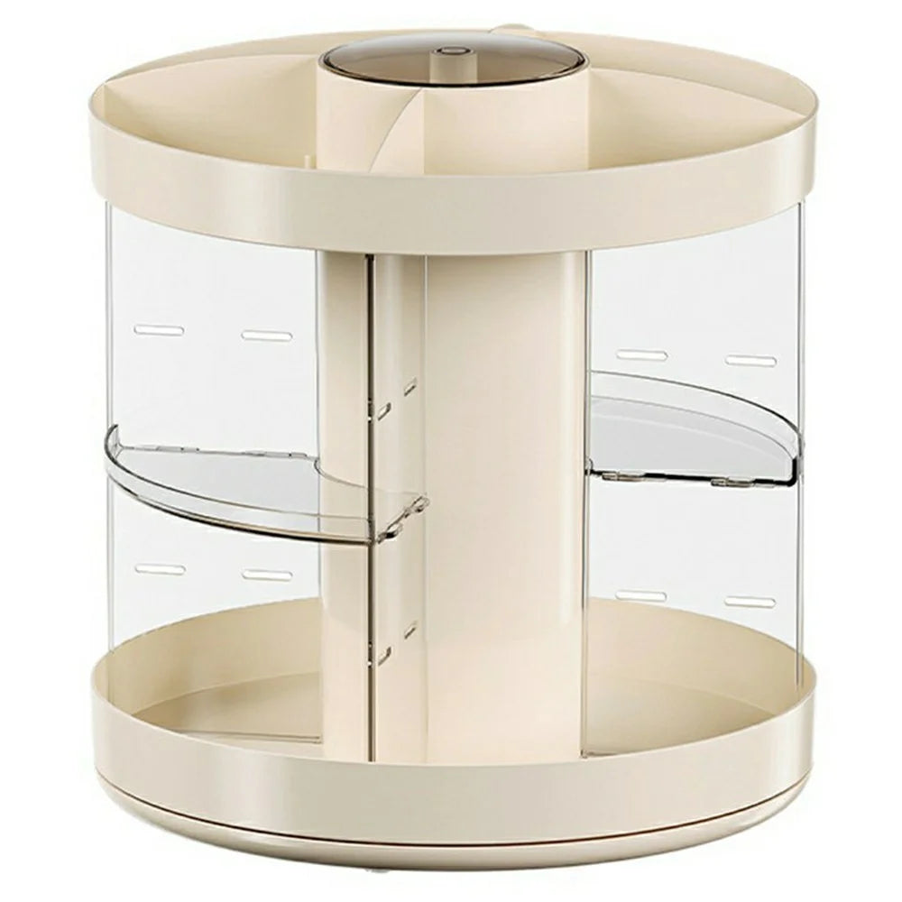 Rotating Makeup Organizer Desktop Cosmetic Storage Box Vanity Holder for Lipstick Brushes Transparent Container - 1