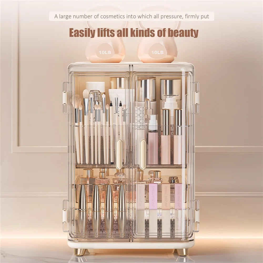Cosmetic Organizer Storage Box Desktop Dustproof Dressing Table Drawer Transparent Skincare Holder - 5