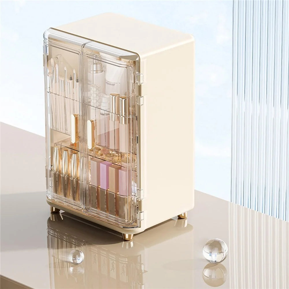 Cosmetic Organizer Storage Box Desktop Dustproof Dressing Table Drawer Transparent Skincare Holder - 7