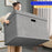 32×24×18cm Small Cotton Linen Clothes Storage Box Foldable Organizer with Handles Dust-Proof Storage Bin for Home Wardrobe - Grey - 2