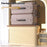 45×35×25cm Large Striped Storage Box Foldable Lidded Organizer with Reinforced Handles for Wardrobe Closet - Beige Stripe - 3