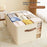 50×40×30cm Oversized Cotton Linen Storage Box Dual-Window Zippered Organizer with Handles Quilt Storage Box for Home - 2