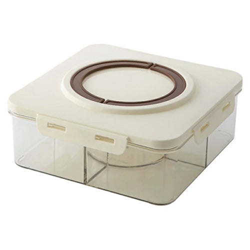 5 Compartment Storage Box with Handle Transparent Kitchen Container Fresh-Keeping Storage Container for Spices Dried Fruits (No FDA) - Coffee - 1