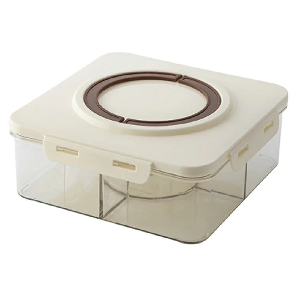 5 Compartment Storage Box with Handle Transparent Kitchen Container Fresh-Keeping Storage Container for Spices Dried Fruits (No FDA) - Coffee - 1