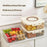 5 Compartment Storage Box with Handle Transparent Kitchen Container Fresh-Keeping Storage Container for Spices Dried Fruits (No FDA) - Coffee - 3