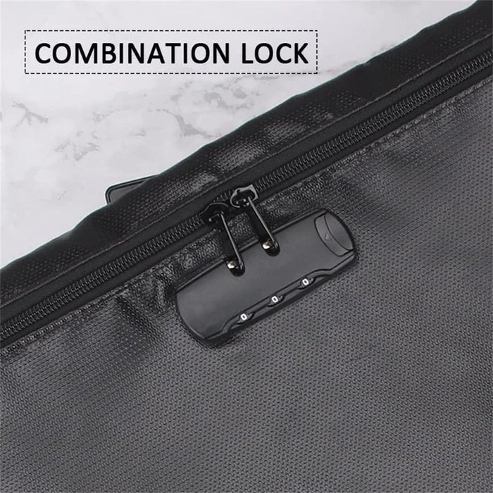 Fireproof Document Bag with Lock Waterproof Card Holder Pouch for Important Files  /  Papers Safe Storage Bag - 4