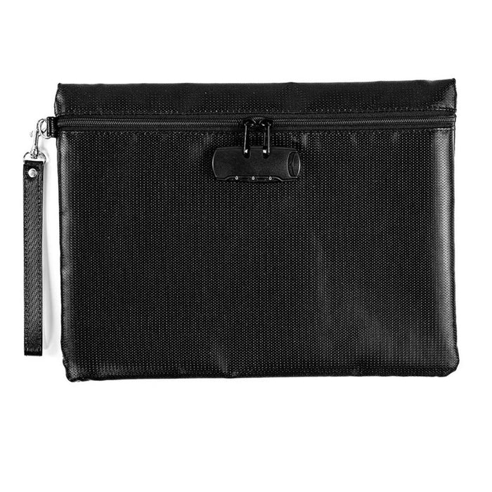 Fireproof Document Bag with Lock Waterproof Card Holder Pouch for Important Files  /  Papers Safe Storage Bag - 7