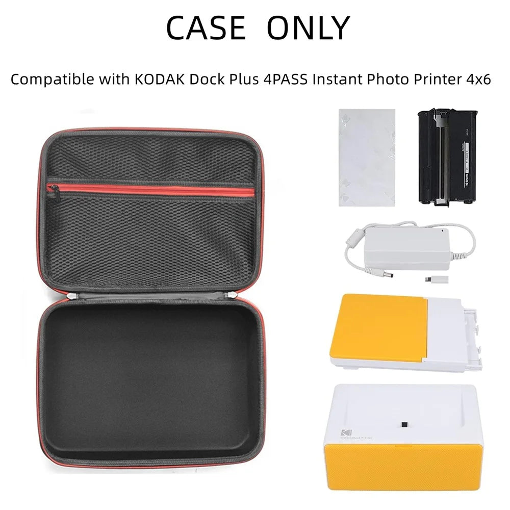 For Kodak Dock Premium Wi-Fi 4x6 Inch Instant Photo Printer Hard Case Travel Storage Bag with Handle - 6