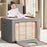 66L 50 x 40 x 33CM Foldable Storage Box with Cat Ear Window Cationic Fabric Steel Frame Organizer - Grey - 2