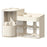 Desktop Makeup Organizer With Drawer 2 In 1 Rotating Storage Box Large Capacity Dustproof Cosmetic Holder - Beige - 1