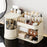 Desktop Makeup Organizer With Drawer 2 In 1 Rotating Storage Box Large Capacity Dustproof Cosmetic Holder - Beige - 2