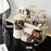 Desktop Makeup Organizer With Drawer 2 In 1 Rotating Storage Box Large Capacity Dustproof Cosmetic Holder - Beige - 3