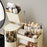 Desktop Makeup Organizer With Drawer 2 In 1 Rotating Storage Box Large Capacity Dustproof Cosmetic Holder - Beige - 5
