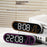 GH9009 Multifunctional Temperature Humidity Wall Clock Oval Shape LED Digital Alarm Clock for Living Room Bedroom - Black Shell+Green Light - 2