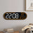 GH9009 Multifunctional Temperature Humidity Wall Clock Oval Shape LED Digital Alarm Clock for Living Room Bedroom - Black Shell+Green Light - 7