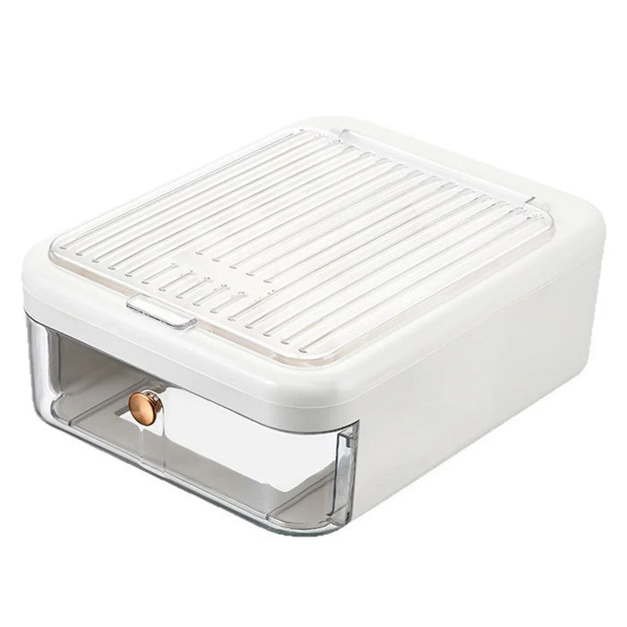 Double Layer Luxury Transparent Jewelry Box Flip Cover Compartment Ring Earring Makeup Storage Box - White - 2