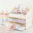 Creative Trapezoid Storage Rack and 2-Tier Storage Box Set Desktop Organizer Box Pen Holder Container for Office Study - Beige - 5