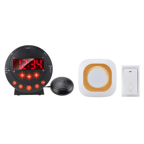 TS-BC620 LED Digital Vibrating Alarm Clock with Doorbell Reminder Deafness Hearing Impairment Alarm - Black - 1
